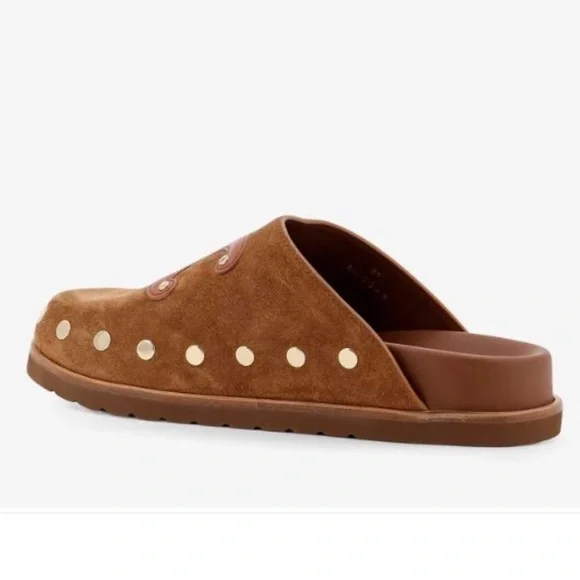 CELINE Pitea Triomphe logo user leather flats mules - Picture 5 of 6